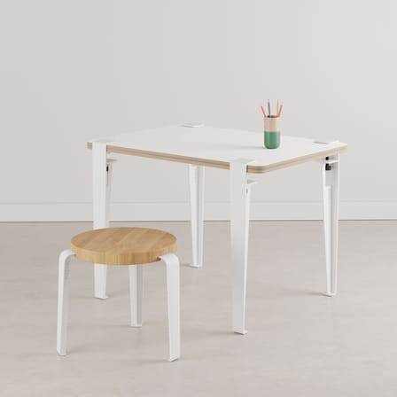 Kinderschreibtisch Vice Versa holz weiß / 70 x 50 cm - Wendeplatte Schiefer / Press-Spanplatte - TIPTOE