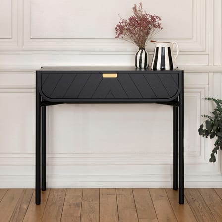 Konsole Marius holz schwarz / Mit Schublade L 100 cm - Hartô