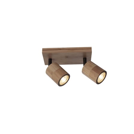 Plafonnier Java bois beige / bambou - 2 spots orientables - GOOD&MOJO