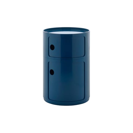 Rangement Componibili New Big plastique bleu / 2 tiroirs - Ø 42 x H 61,5 cm - Kartell