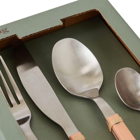 Ménagère 70s plastique orange / 16 pièces (4 personnes) - HK LIVING