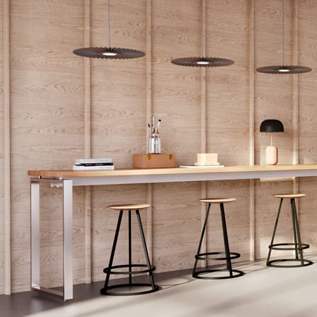 Suspension Carmen Small tissu gris / LED - Ø 50 cm - Hartô