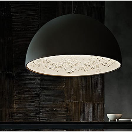 Suspension Skygarden 2 métal pierre blanc / Ø 90 cm - Halogène - Flos