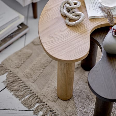 Table basse Luppa marron bois naturel / 53 x 36 x H 35 cm - Hévéa - Bloomingville