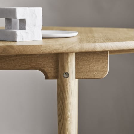 Table ovale CH337 bois naturel / 115 x 140 cm - Wegner, 1962 / Possibilité d'insérer 2 rallonges - CARL HANSEN & SON