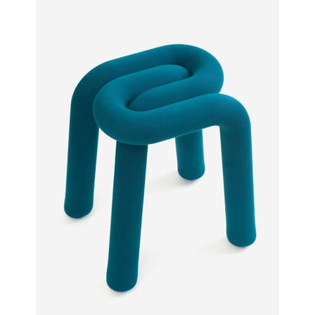 Tabouret rembourré Bold tissu bleu - Moustache