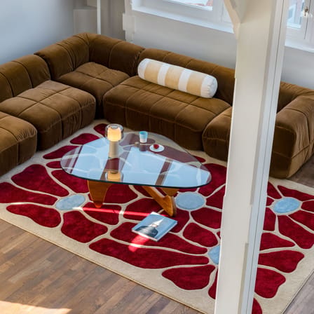 Tapis Groovy Bloom rouge / 230 x 160 cm - Fatboy
