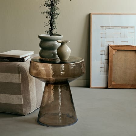 Tavolino d'appoggio Clara vetro marrone / Ø 39 x H 44 cm - BROSTE COPENHAGEN