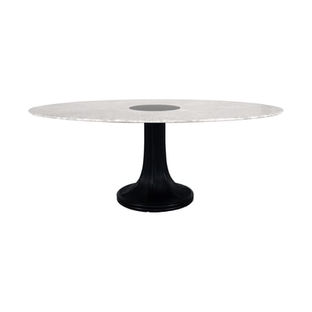 Tavolo ovale Riviera marmo bianco / 199 x 125 cm - Piede in Rattan - Maison Sarah Lavoine