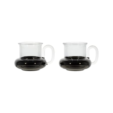 Bump Teacup glass black / Set of 2 - Blown glass - Tom Dixon