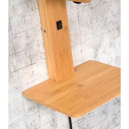 Wandleuchte mit Stromkabel Andes textil beige holz natur / Regal - Leinen & Bambus - GOOD&MOJO