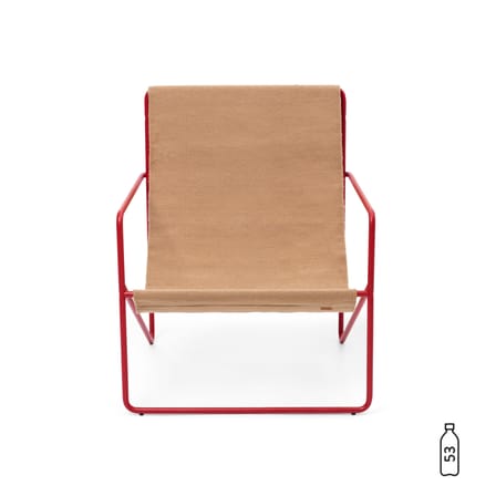 Desert Armchair textile beige / Red structure - Recycled plastic bottles - Ferm Living
