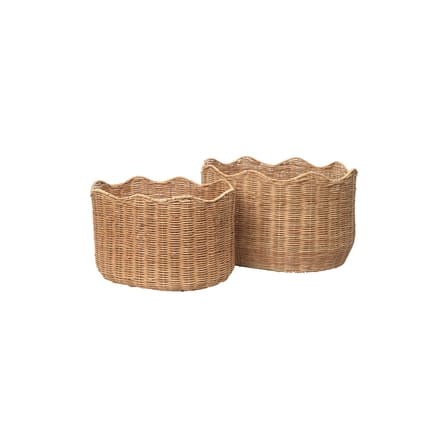 Lola Basket cane & fibres brown / Set of 2 - 50 x 35 cm - BROSTE COPENHAGEN