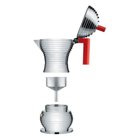 Cafetière italienne Pulcina métal rouge / Induction - 3 tasses - Alessi