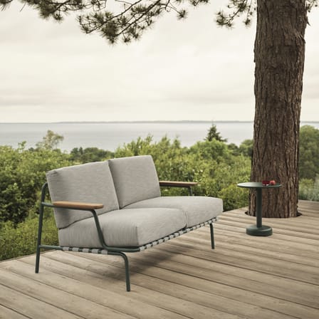 Canapé de jardin 2 places Settle tissu gris / 152,5 cm - Muuto