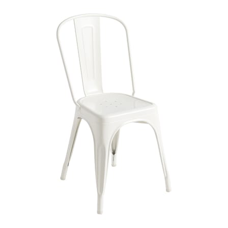 Chaise empilable A Indoor métal blanc / Acier - Pour l'intérieur / Réédition 1935 - Tolix