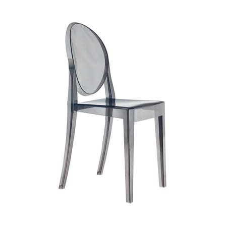 Chaise empilable Victoria Ghost plastique gris / Polycarbonate 2.0 - Philippe Starck, 2005 - Kartell