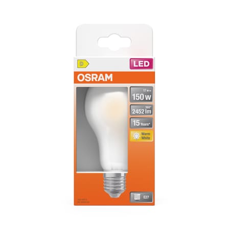 LED-Glühbirne E27 Classique A70 glas weiß Frosted / 17W (= 150W) - Warmweiß - Osram