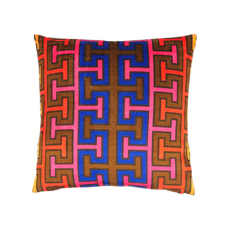 Coussin Madrid Key multicolore / 50 x 50 cm - Velours - Jonathan Adler