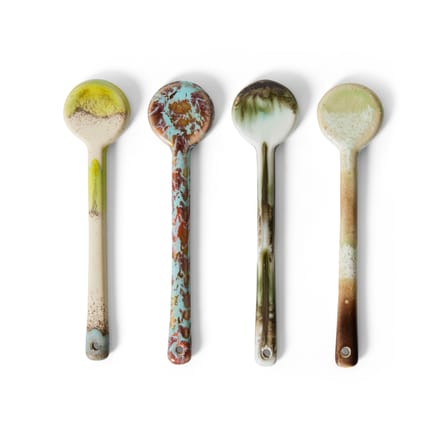 Cuillère 70s ceramics céramique multicolore / Set de 4 - L 12,5 cm - HK LIVING