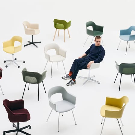 Fauteuil pivotant Layout 231 vert / Recyclé - Hay
