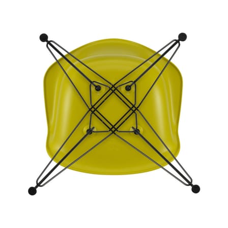 Fauteuil RE DAR - Eames Plastic Armchair plastique jaune / (1950) - Pieds noirs / Recyclé - Vitra