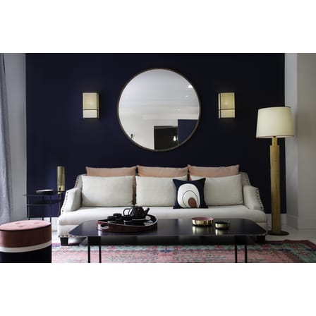 Riviera Floor lamp textile wood white black / Rattan & cotton - H 155 cm - Maison Sarah Lavoine