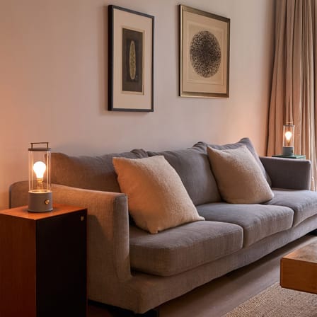 Lampe sans fil rechargeable The Muse 2.0 métal bleu / IP44 - TALA