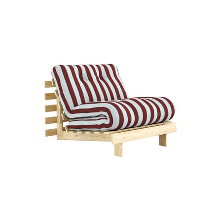 Fauteuil convertible Roots tissu rouge / Dormeuse & lit d'appoint - 3 positions / Structure pin clair - KARUP