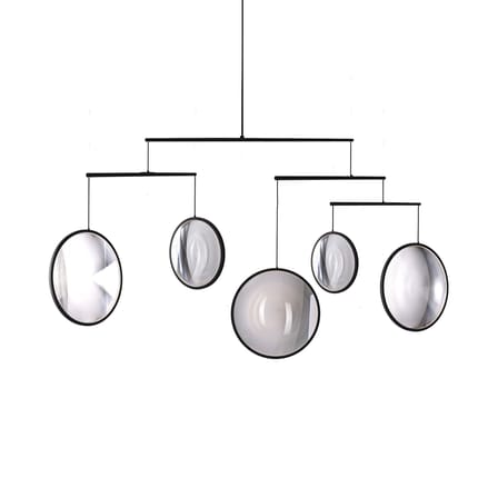 Focus X5 Pendant metal black / LED - L 160 x H 131 cm - DCW éditions