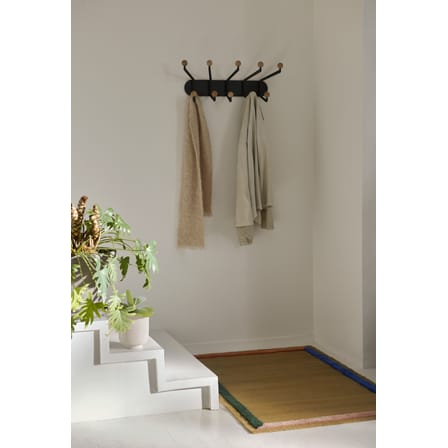 Portemanteau mural Capture SC76 métal gris / 10 bras pivotants - L 55 x H 25 cm - &tradition