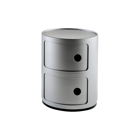 Rangement Componibili gris argent / 2 tiroirs - H 40 cm - Anna Castelli Ferrieri, 1968 - Kartell