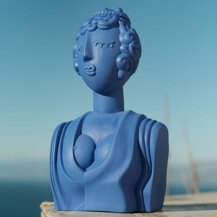 Sculpture Magna Graecia - Bust Poppea céramique bleu / H 45 cm / Terre cuite - Seletti