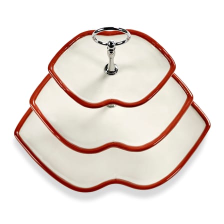 Serviteur Les Objets Mouleversants céramique rouge / 3 plateaux - Serax