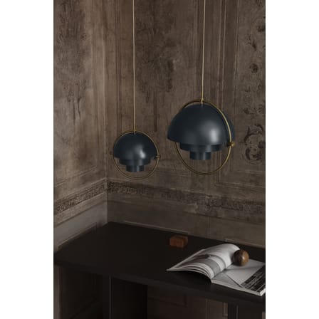 Suspension Multi-Lite Large métal bleu / Ø 36 cm - Modulable & orientable / Réédition 1972 - Gubi