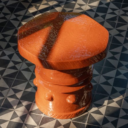 Table d'appoint Clara 08 céramique orange / Ø 39 x H 37 cm - Serax