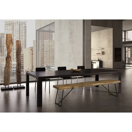 Table rectangulaire Big Irony métal noir / Maurizio Peregalli, 2000 - 238 x 100 cm - Zeus