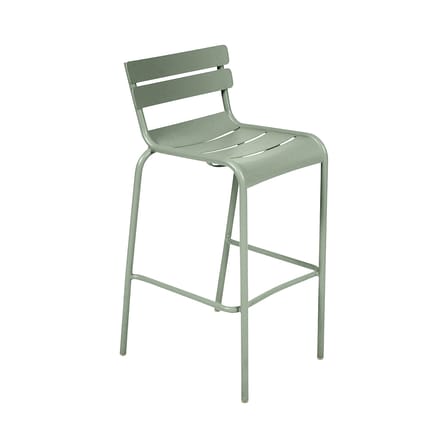 Chaise de bar Luxembourg métal vert / H 80 cm - Aluminium - Fermob