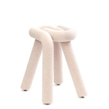 Tabouret rembourré Bold tissu beige - Moustache
