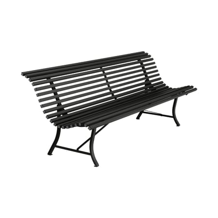 Bank mit Rückenlehne Louisiane metall schwarz / L 200 cm - Metall - Fermob