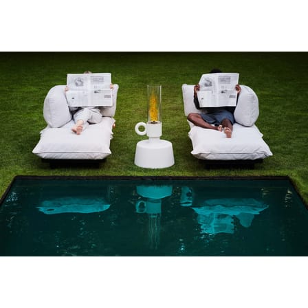 Canapé de jardin 2 places Paletti set tissu beige / Accoudoir gauche - L 190 cm - Fatboy