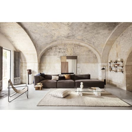 Mineral Coffee table glass stone white transparent / 120 x 70 cm - Marble & glass - Ferm Living