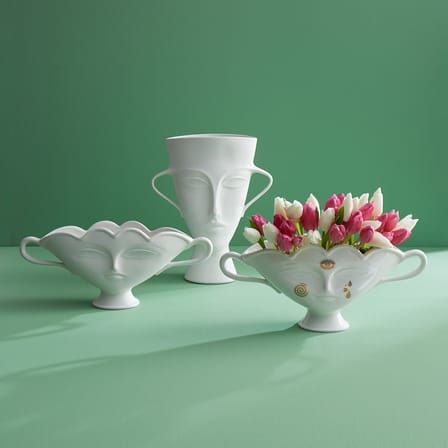 Coupe Gilded Giuliette céramique blanc / L 39 cm x H 16 cm - Jonathan Adler