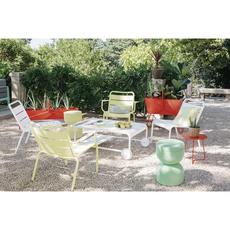 Fauteuil lounge Luxembourg métal gris / Dossier droit - Fermob