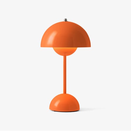 Lampe sans fil rechargeable Flowerpot VP9 métal orange / Ø 16 x H 29 cm - Verner Panton, 1968 - &tradition