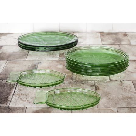 Plat Fish & Fish verre vert Poisson / Small - 23 x 10 cm - Serax