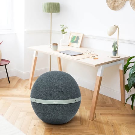 Pouf Bouclette Regular bleu / Ergonomique - Ø 55 cm / Laine bouclette - BLOON PARIS