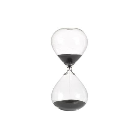 Sablier Ball Medium verre noir transparent / 90 min - H 30 cm - POLSPOTTEN