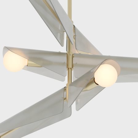 Suspension Sycamore verre gris / 3 niveaux - L 140 cm - TALA
