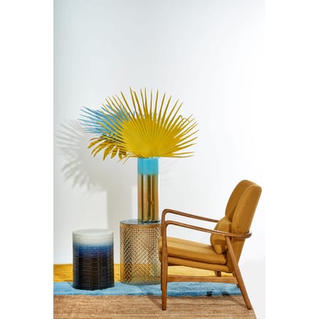 Table d'appoint Lagoon céramique bleu / Céramique - Ø33 x H45 cm - Pols Potten